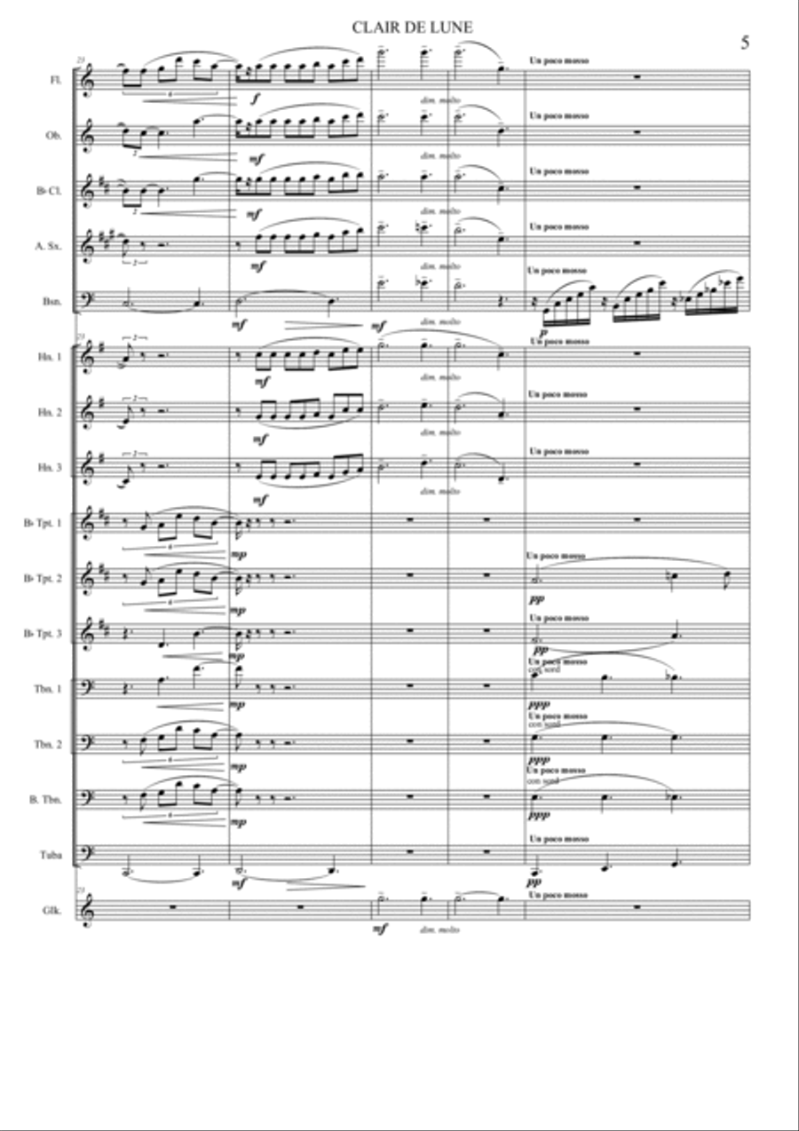 Clair de Lune Large Ensemble scores gallery preview page 6