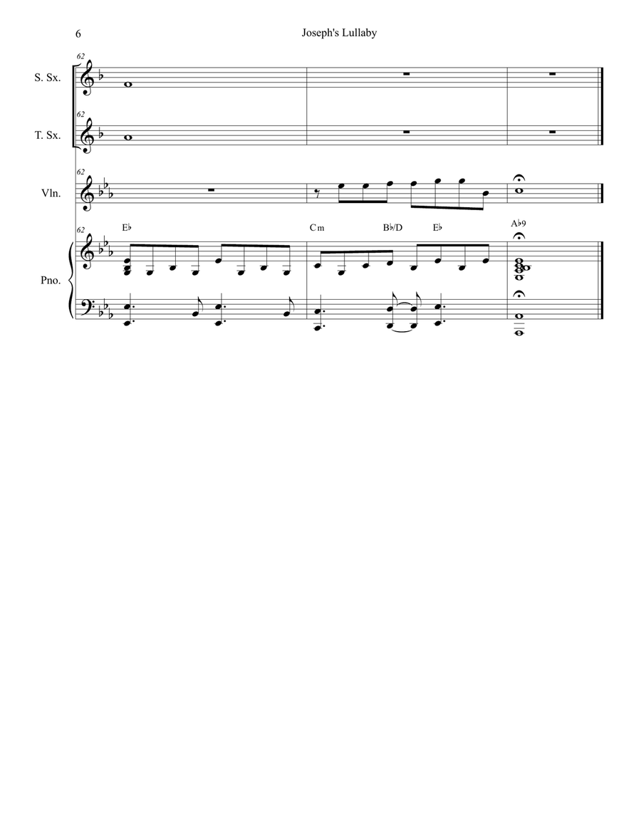 Joseph's Lullaby Woodwind Duet scores gallery preview page 6
