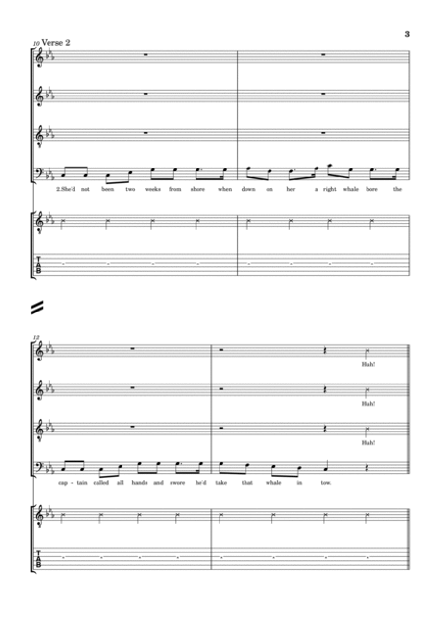 Wellerman 4-Part scores gallery preview page 3