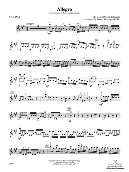 Allegro: 2nd Violin