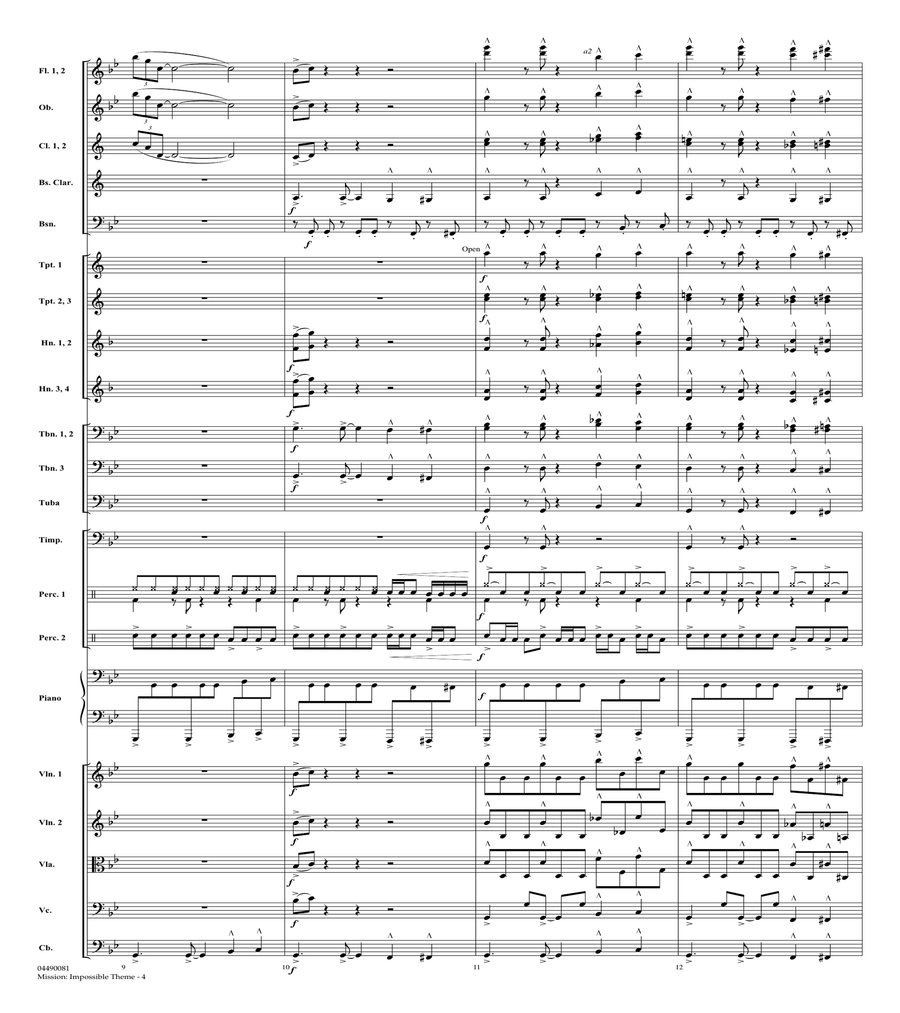 Mission: Impossible Theme (arr. Calvin Custer) - Full Score