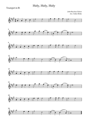 Holy, Holy, Holy (Traditional Christian Song) for Trumpet in Bb