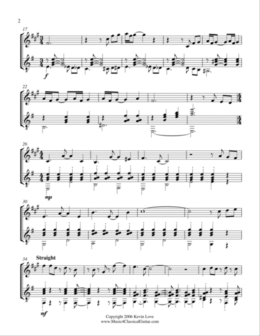 A Love Song for Clarinet and Guitar - Score and Parts Clarinet scores gallery preview page 2