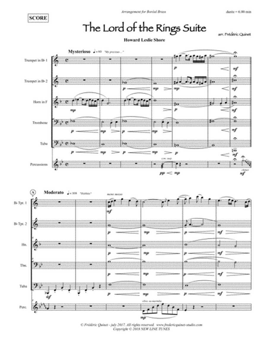 The Lord Of The Rings Suite for Brass Quintet