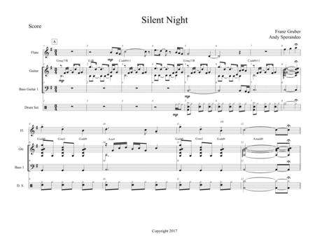 Silent Night 2017 for Voice/Flute/Bass/Drums/Guitar image number null
