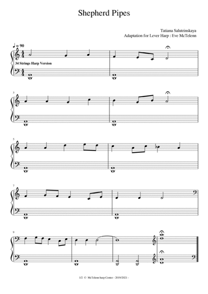 Sheperd Pipes by Salutrinkskaya / Sonatina in C by Gurlitt - beginner & 27/34 String Harp | McTelen image number null