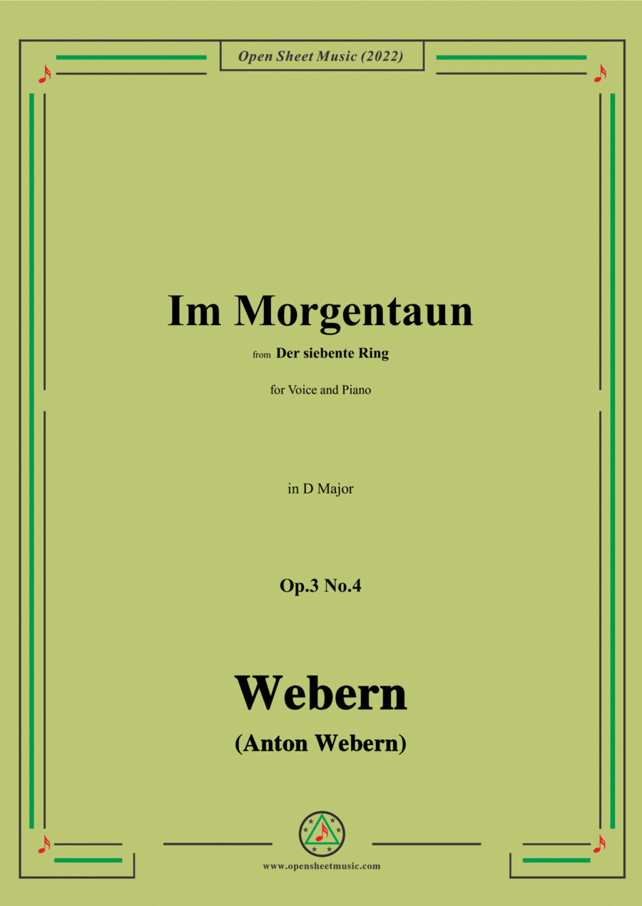 Webern-Im Morgentaun,Op.3 No.4,in D Major Voice scores gallery preview page 1