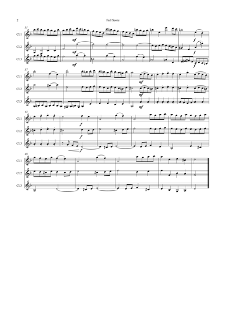 Bach: 6 Movements from Orchestral Suites 2 & 3 - clarinet trio Clarinet Trio scores gallery preview page 2