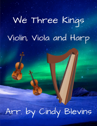 Book cover for We Three Kings, for Violin, Viola and Harp