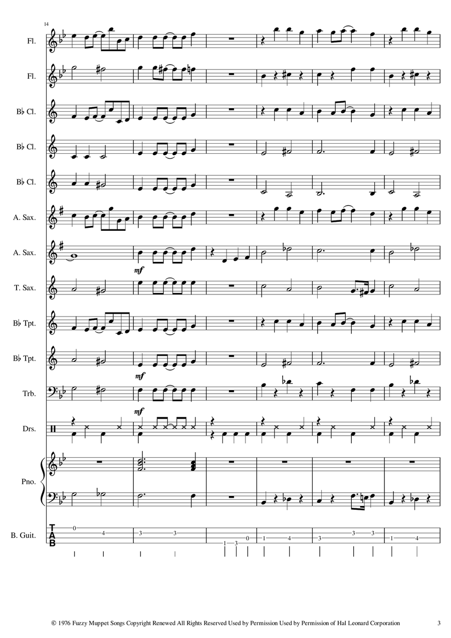 The Muppet Show Theme The Muppet Show Theme Concert Band scores gallery preview page 3