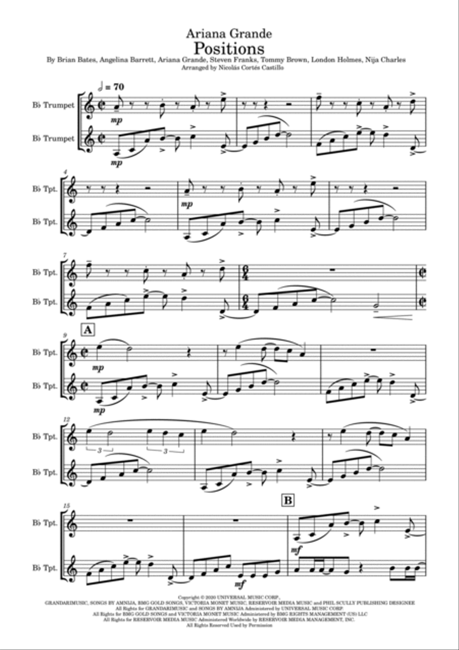 Positions Trumpet Duet scores gallery preview page 2