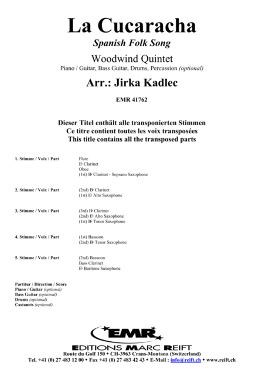 La Cucaracha La Cucaracha Woodwind Quintet scores gallery preview page 2