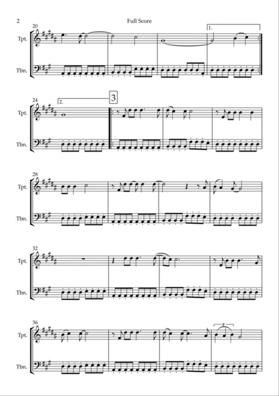 City Of Blinding Lights Brass Duet scores gallery preview page 2
