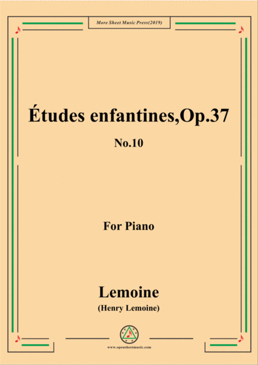 Lemoine-Études enfantines(Etudes) ,Op.37, No.10 Piano Method scores gallery preview page 1