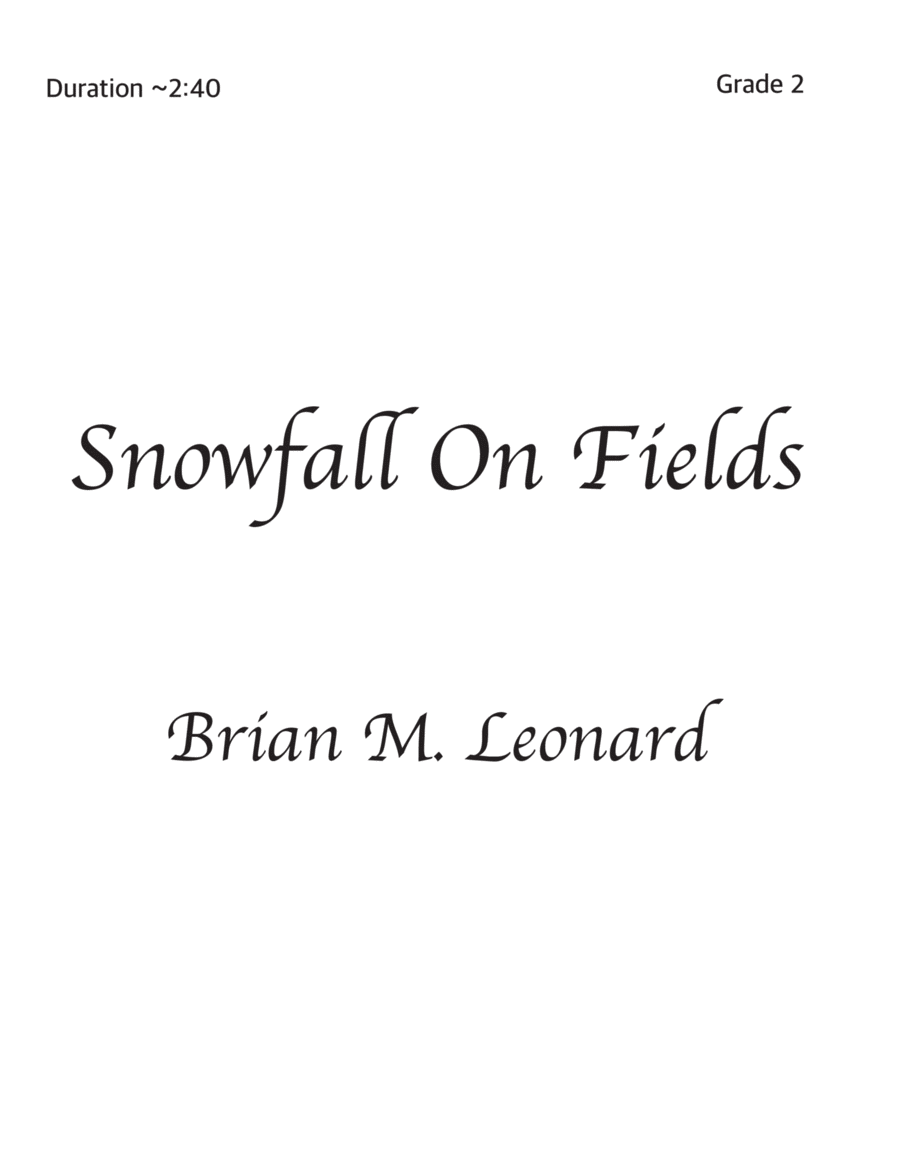 Snowfall On Fields Concert Band scores gallery preview page 1
