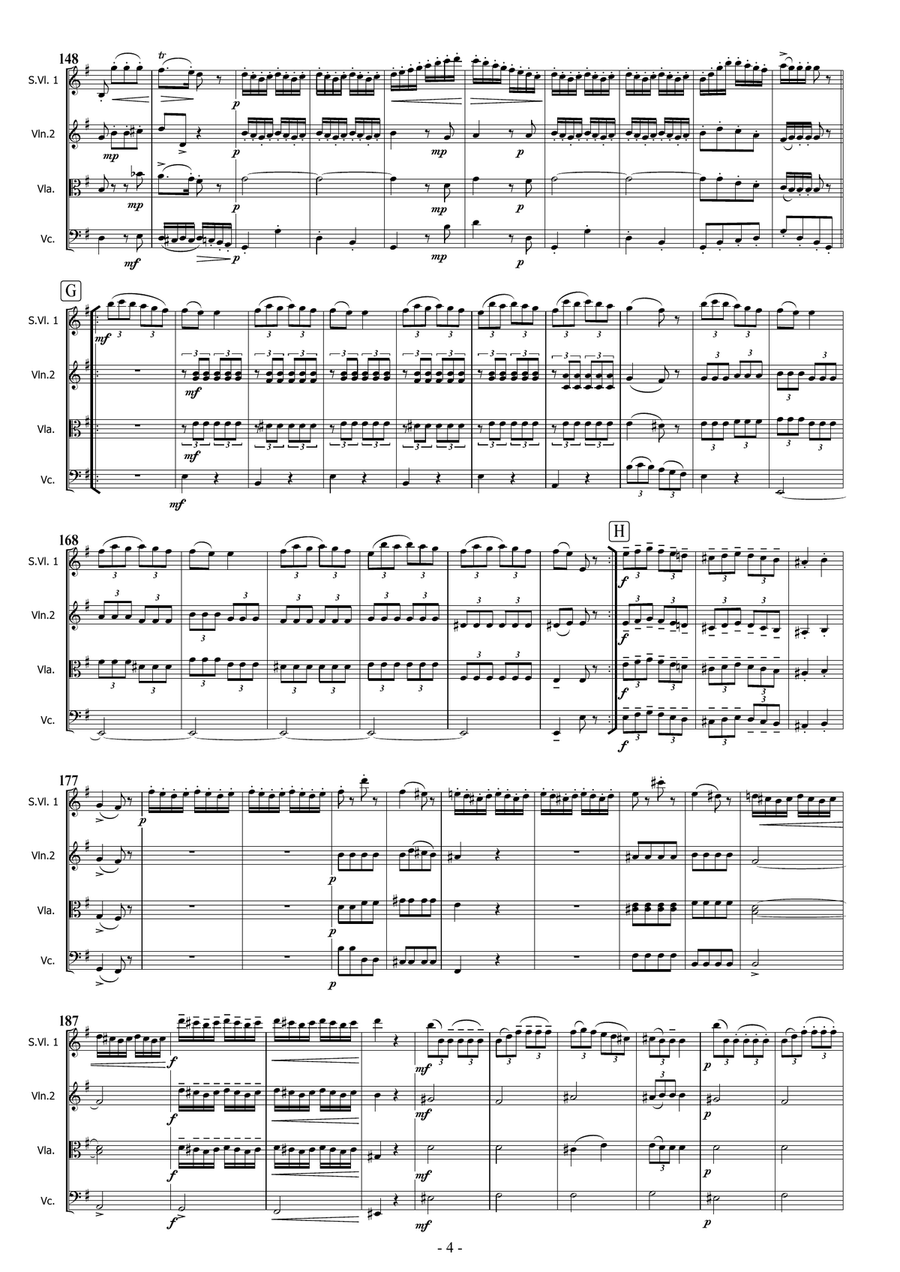 Mozart - Kreisler RONDO fom Haffner serenade String Quartet scores gallery preview page 4