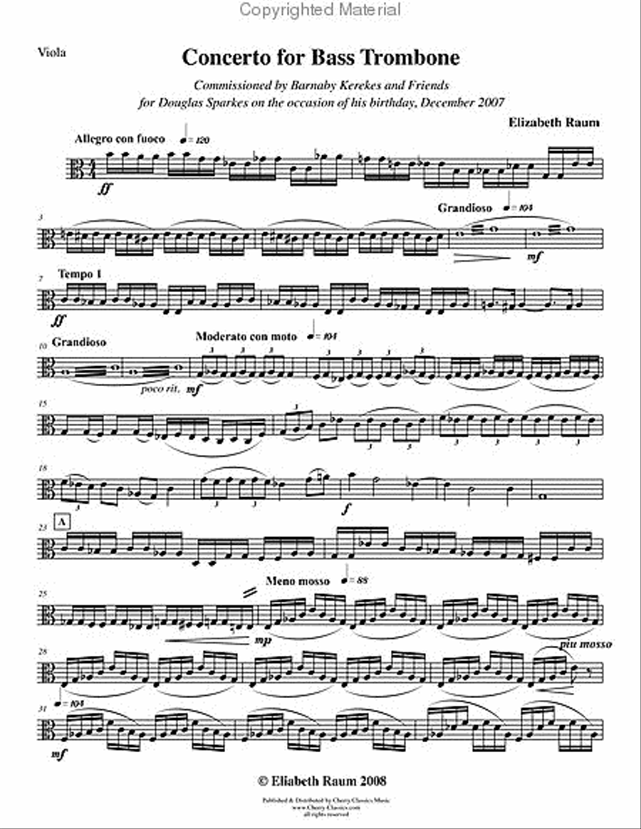 Concerto for Bass Trombone with String Orchestra & Percussion String Orchestra scores gallery preview page 15