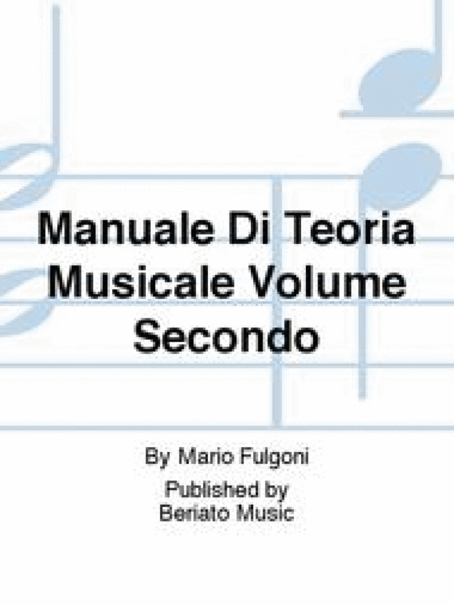 Manuale Di Teoria Musicale Volume Secondo