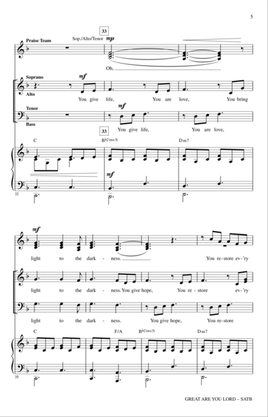 Great Are You Lord 4-Part scores gallery preview page 4