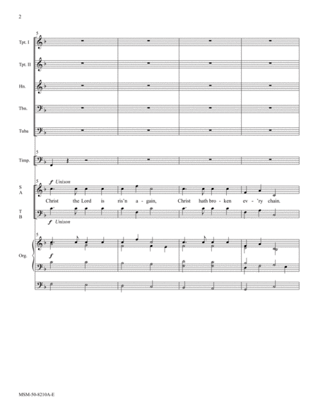 Christ the Lord Is Risen Again (Downloadable Full Score)