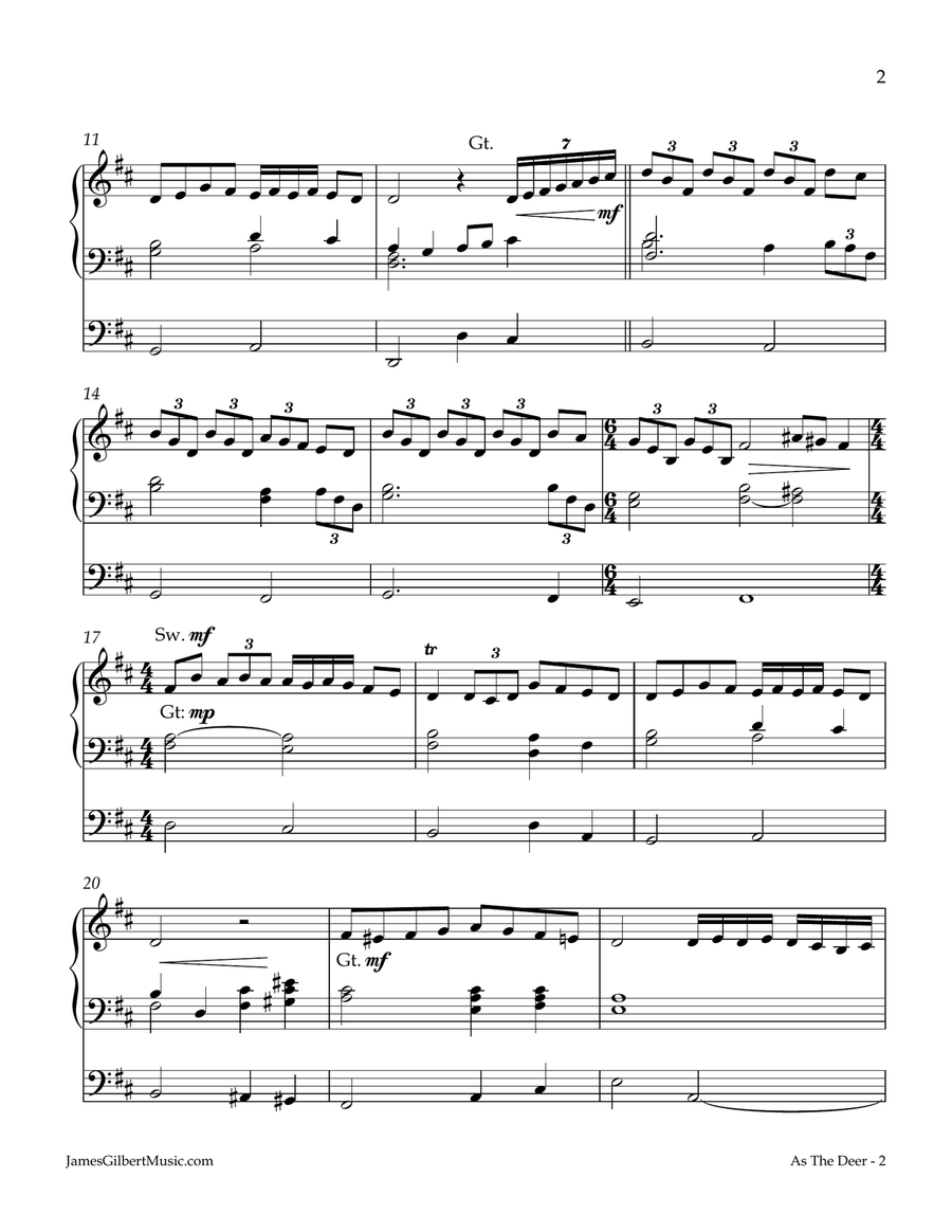 As The Deer Organ Solo scores gallery preview page 3