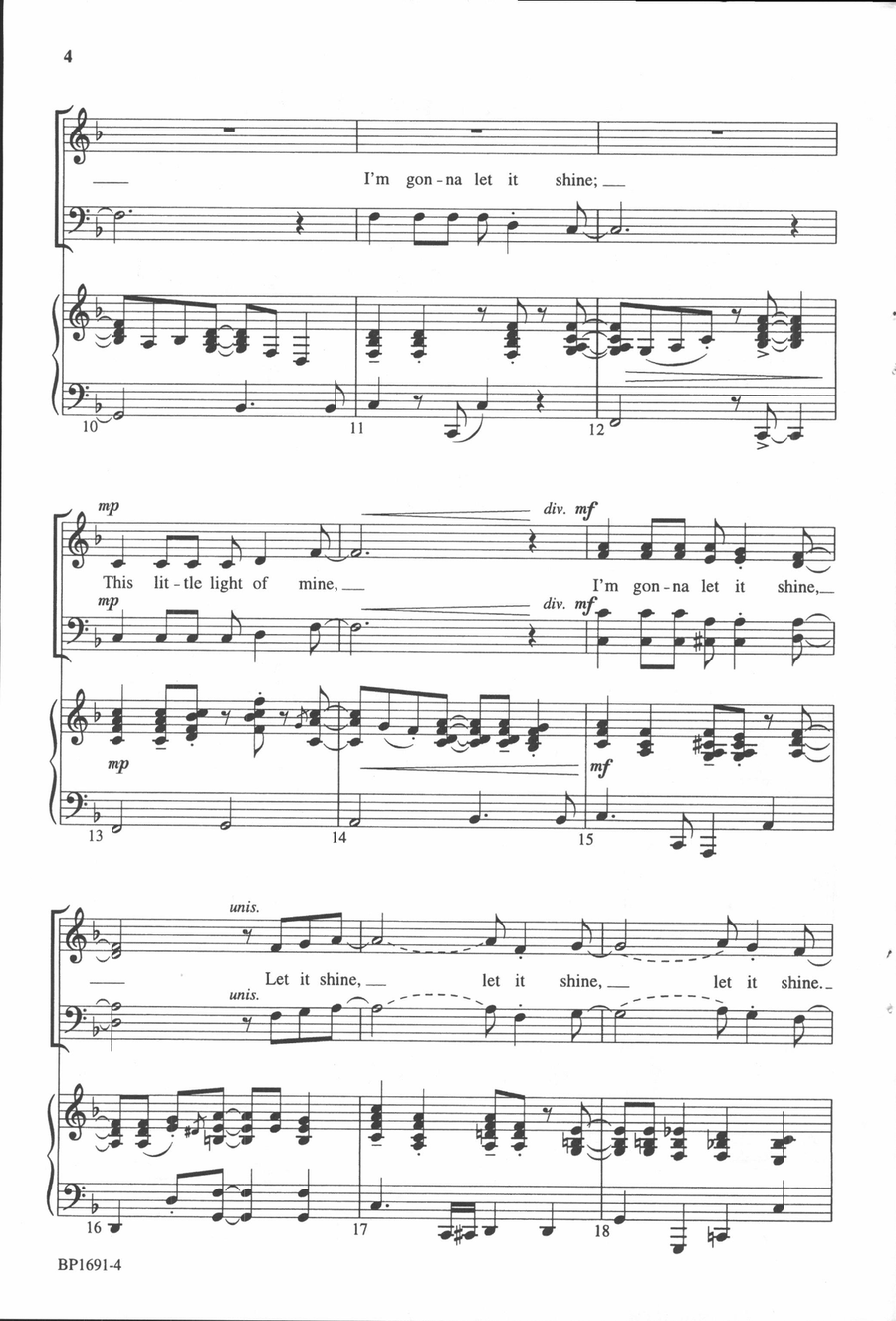 This Little Light of Mine - SATB 4-Part scores gallery preview page 3