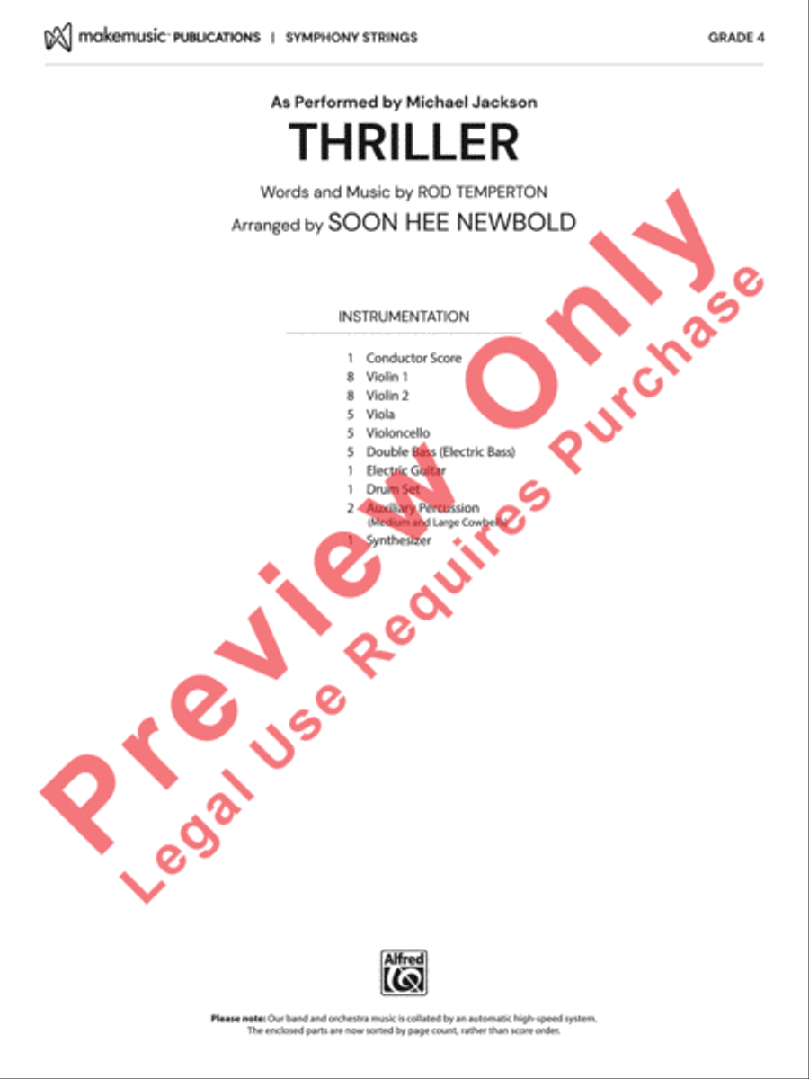Thriller Thriller String Orchestra scores gallery preview page 2