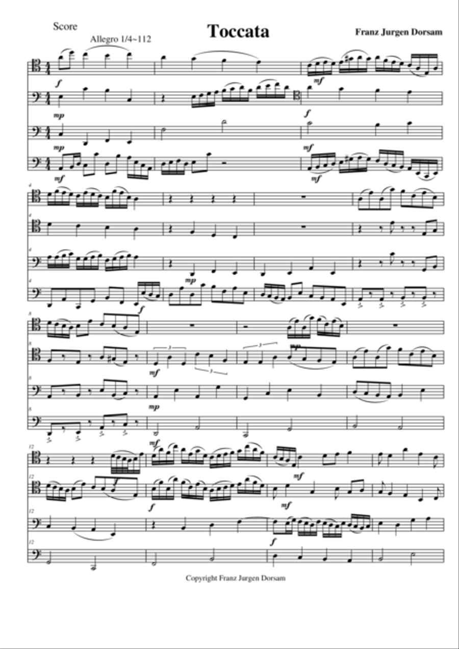 Bassoon Quartet in 3 movements Woodwind Quartet scores gallery preview page 1