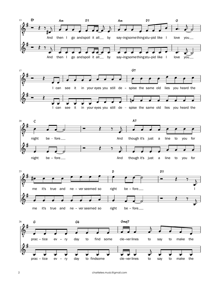 Somethin' Stupid Somethin' Stupid Vocal Duet scores gallery preview page 2