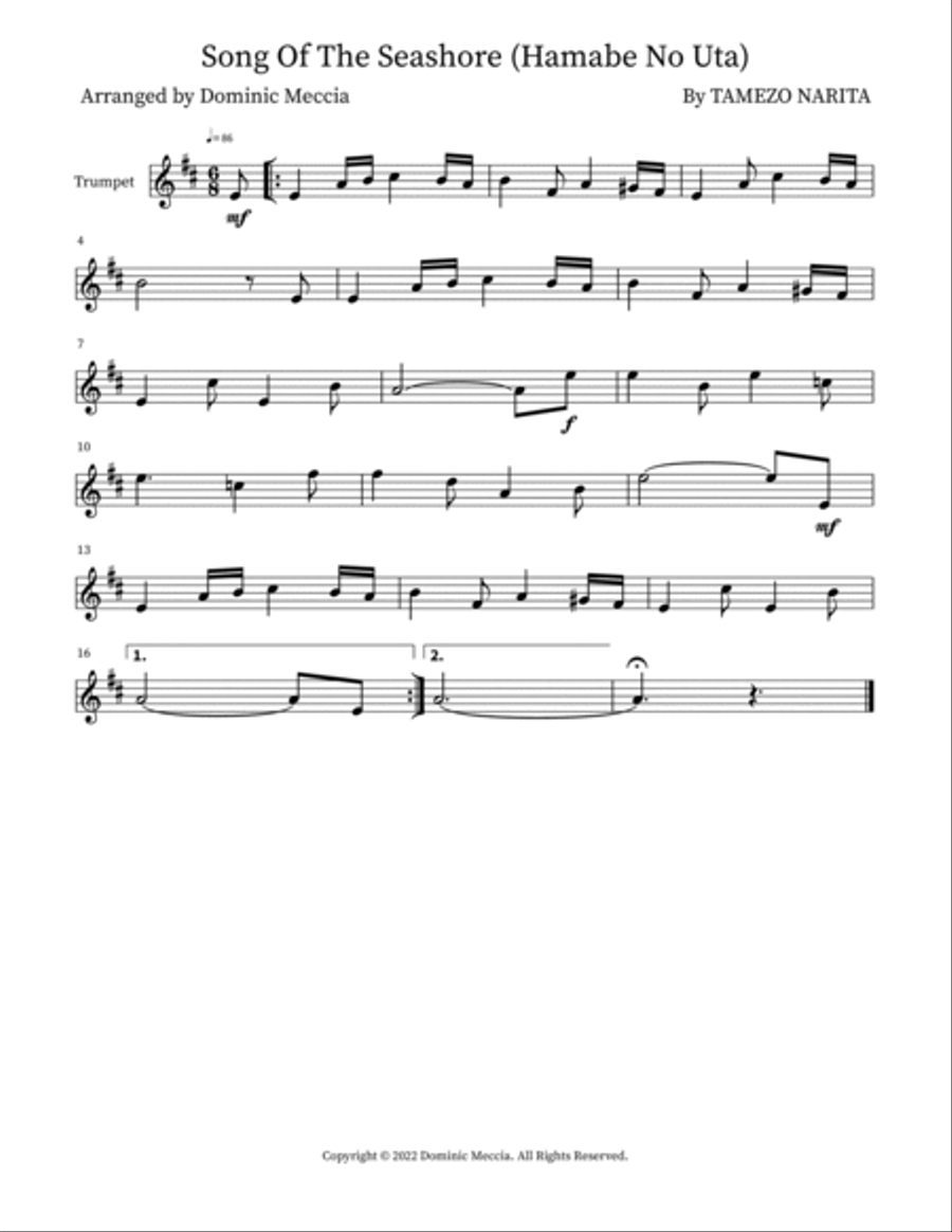 Song Of The Seashore (Hamabe No Uta) Small Ensemble scores gallery preview page 3