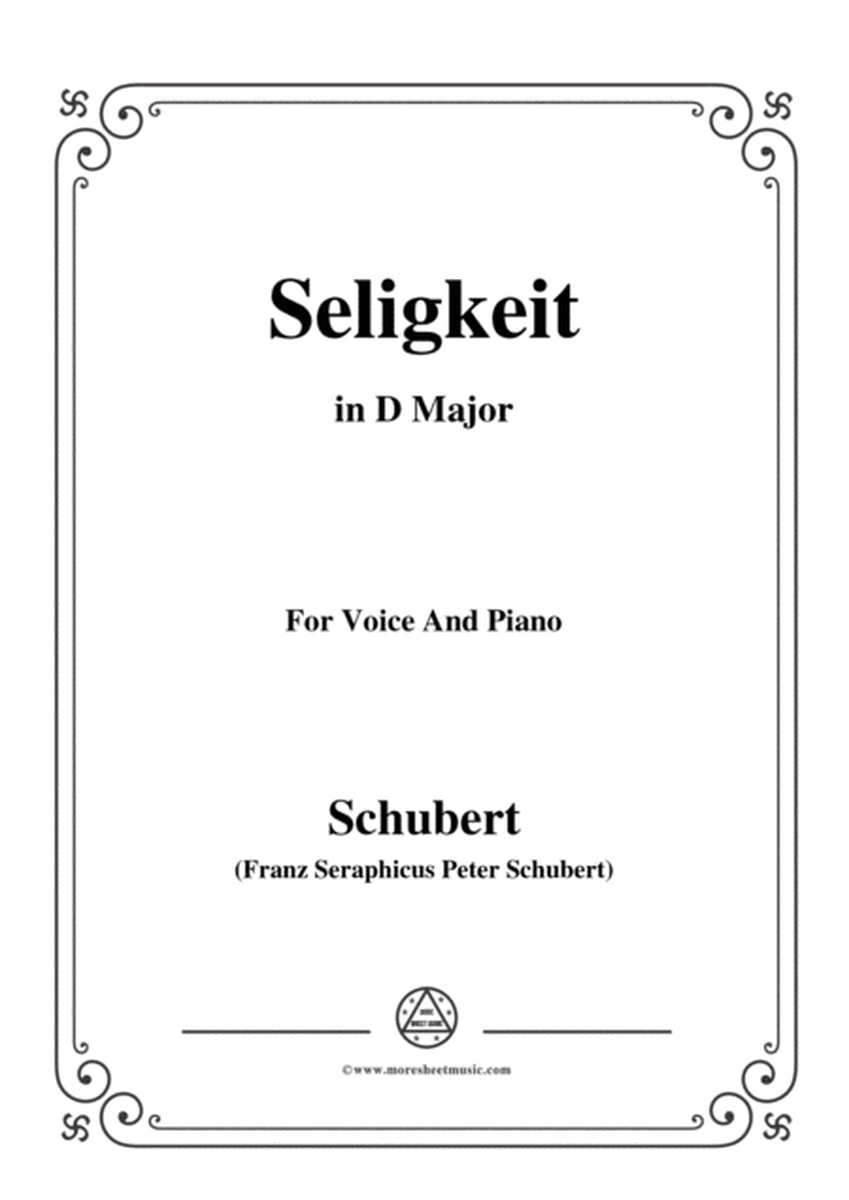 Schubert-Seligkeit in D Major,for voice and piano image number null
