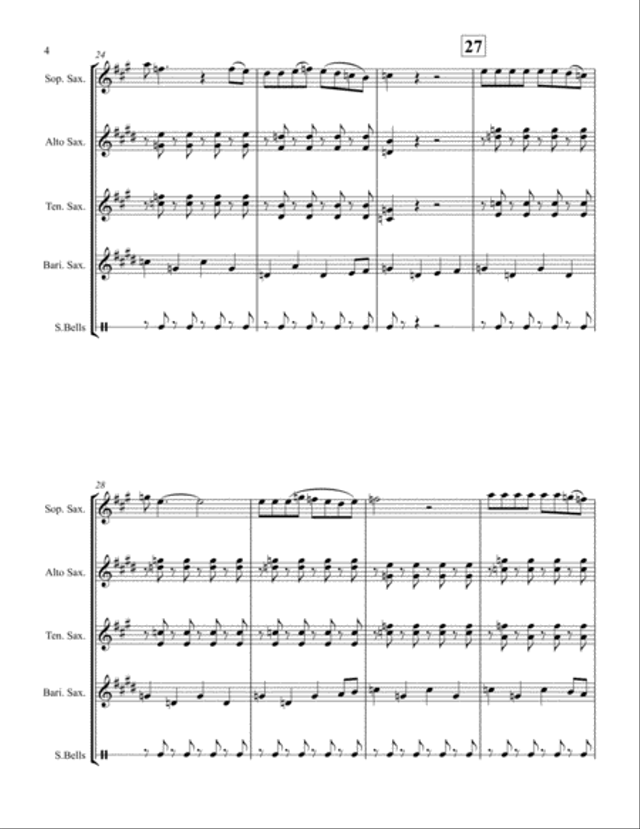 Grandma Got Run Over By A Reindeer Woodwind Ensemble scores gallery preview page 4