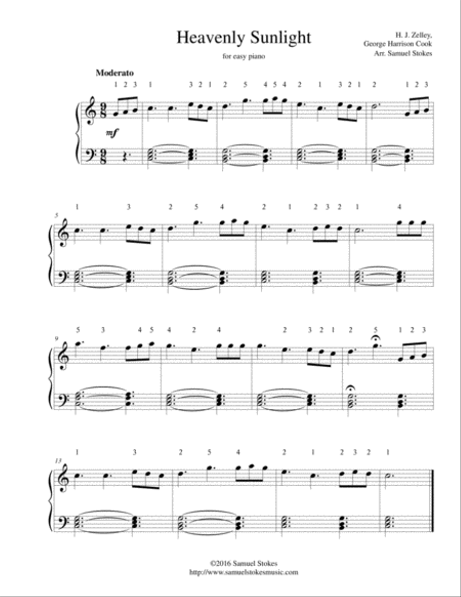 Heavenly Sunlight - for easy piano Easy Piano scores gallery preview page 1
