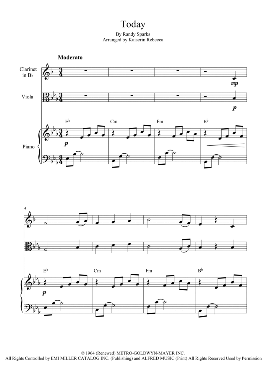 Today B-Flat Clarinet scores gallery preview page 1