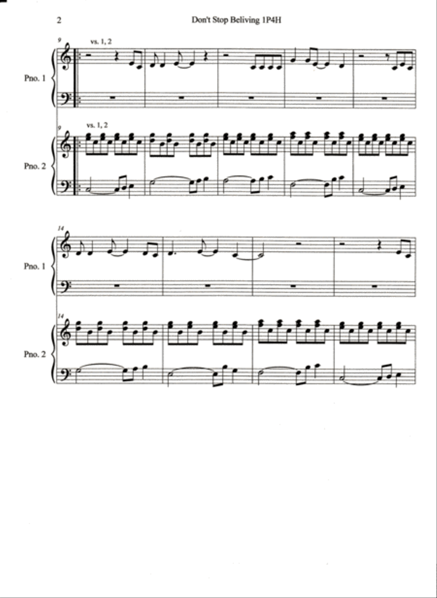 Don't Stop Believin' Easy Piano scores gallery preview page 3