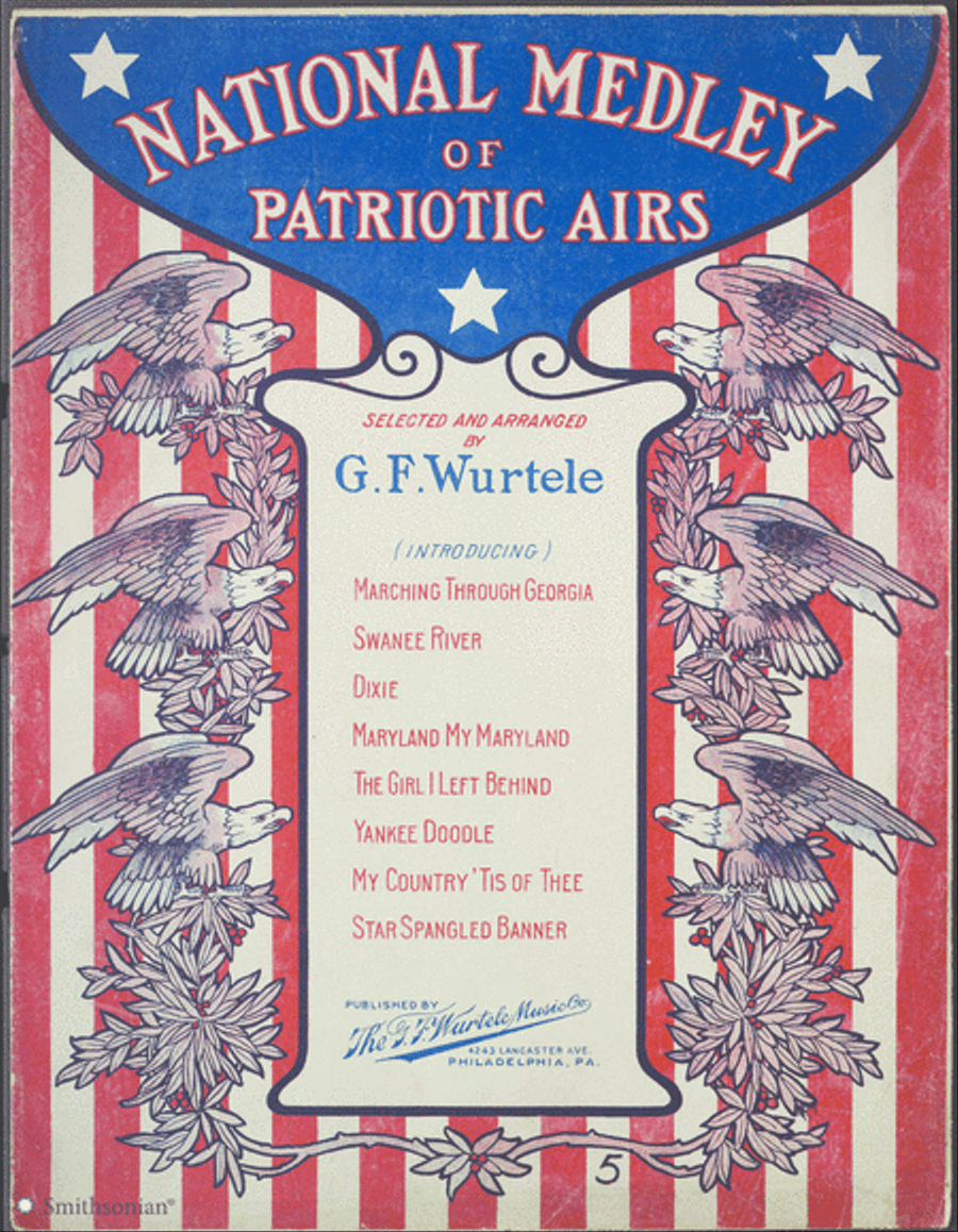National Medley of Patriotic Airs Piano Solo scores gallery preview page 1