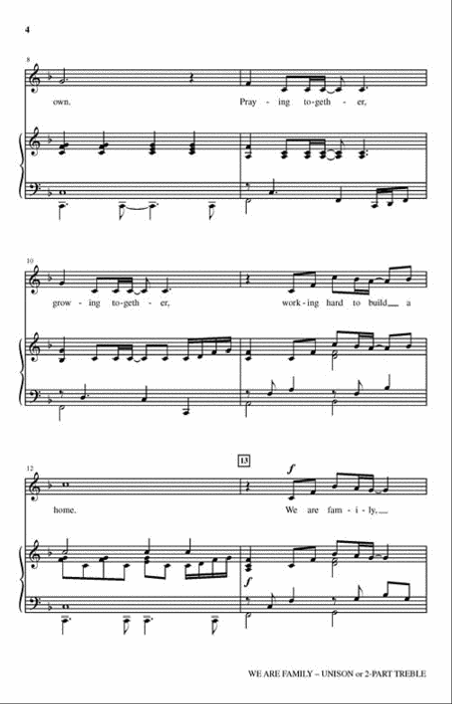 We Are Family We Are Family Unison Choir scores gallery preview page 3