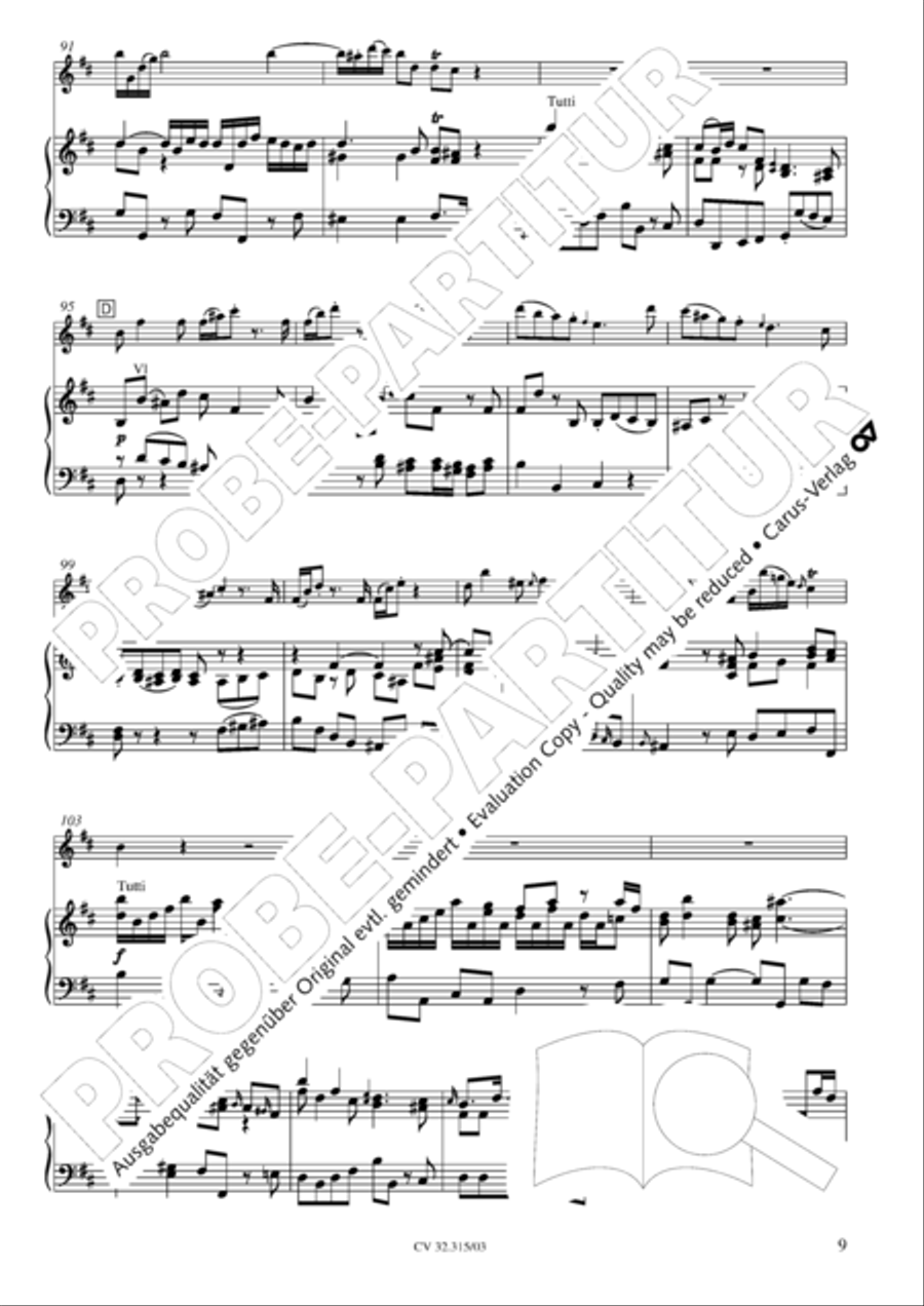 Flute concerto in D major (Flotenkonzert in D) Flute scores gallery preview page 10
