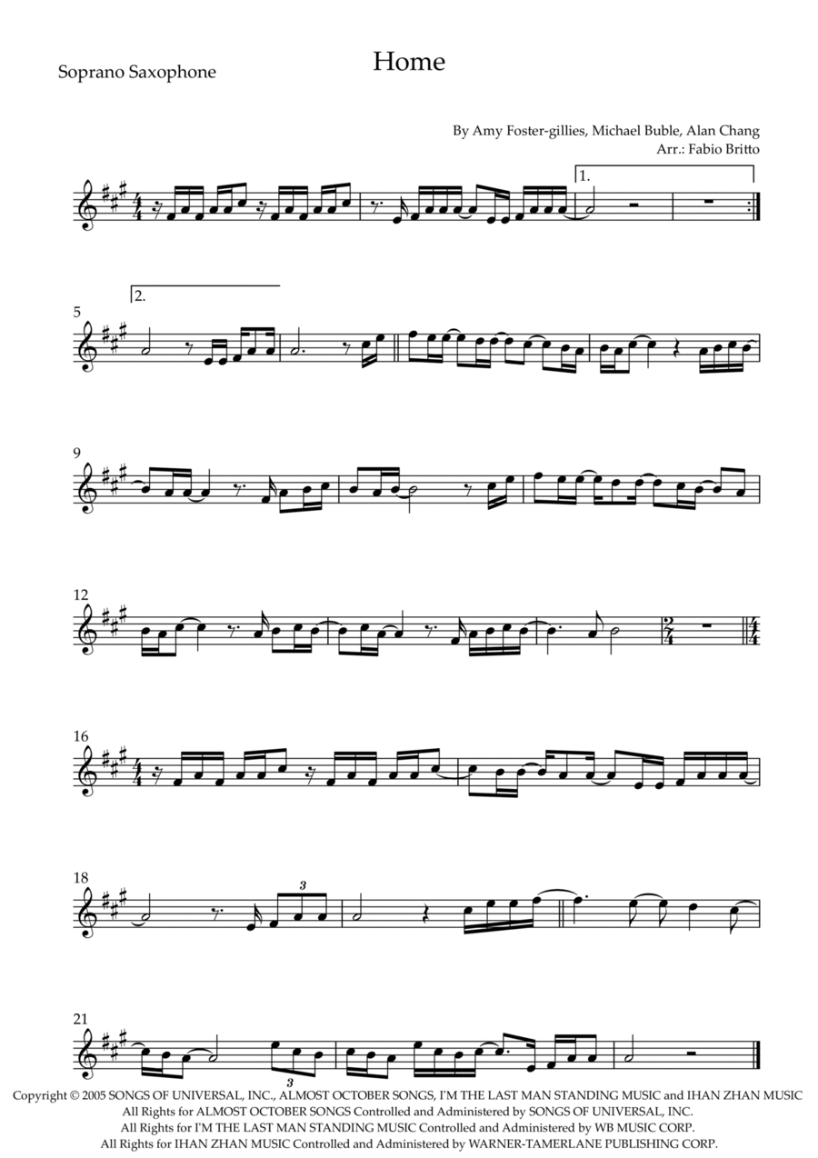 Home Soprano Saxophone scores gallery preview page 1