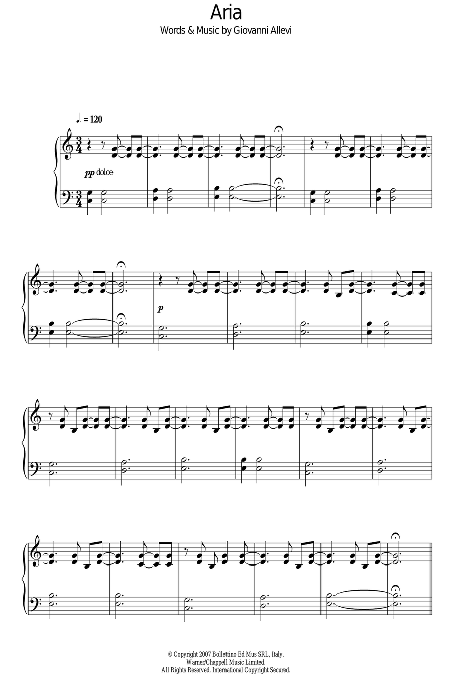 Aria Voice Solo scores gallery preview page 1