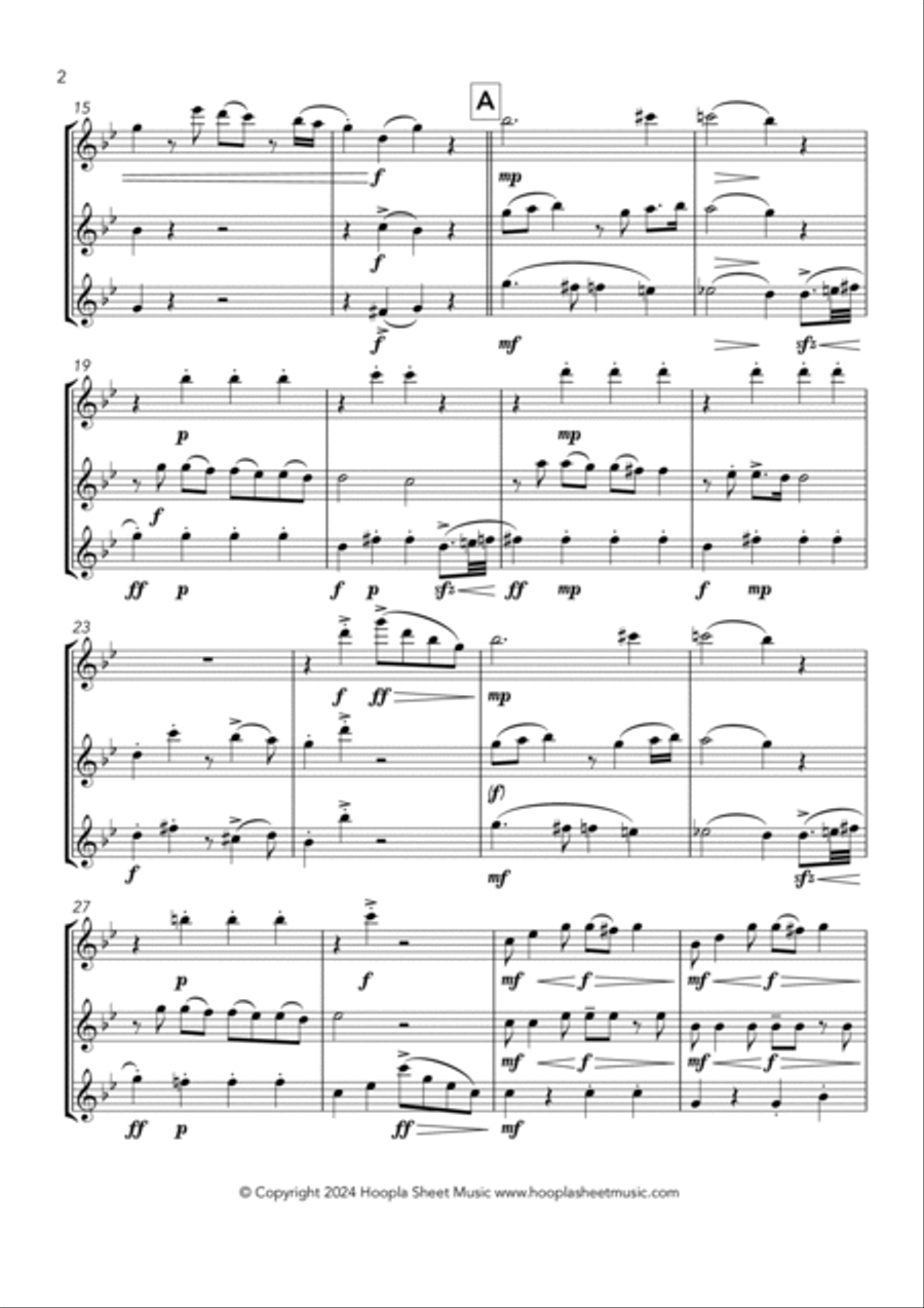 La Cumparsita Flute Trio scores gallery preview page 2
