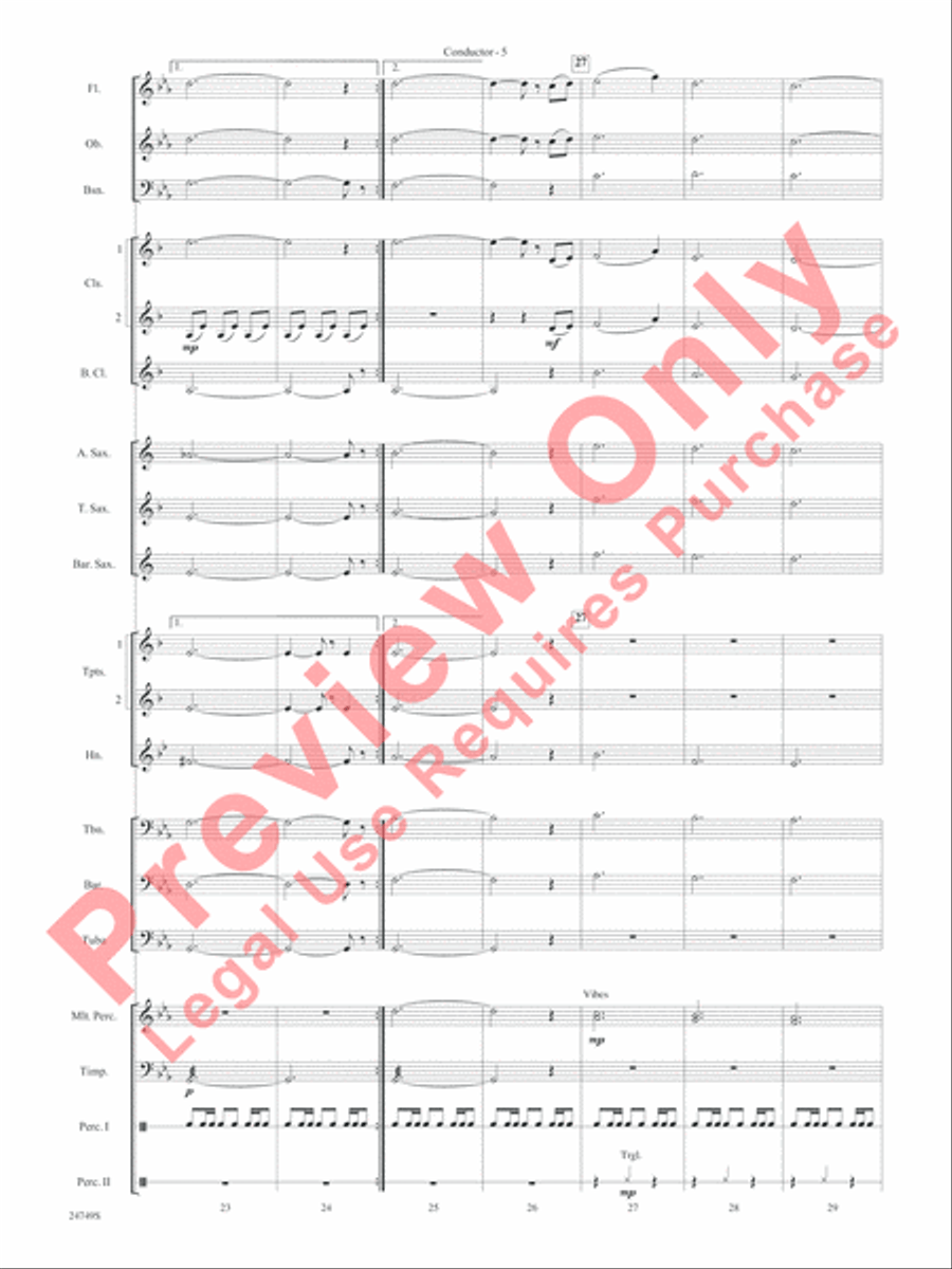 March of the Penguins, Opening Theme from The Harshest Place on Earth Concert Band scores gallery preview page 7