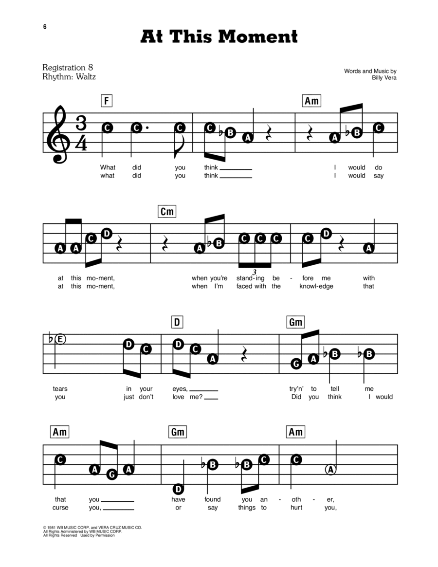 At This Moment Electronic Keyboard scores gallery preview page 1