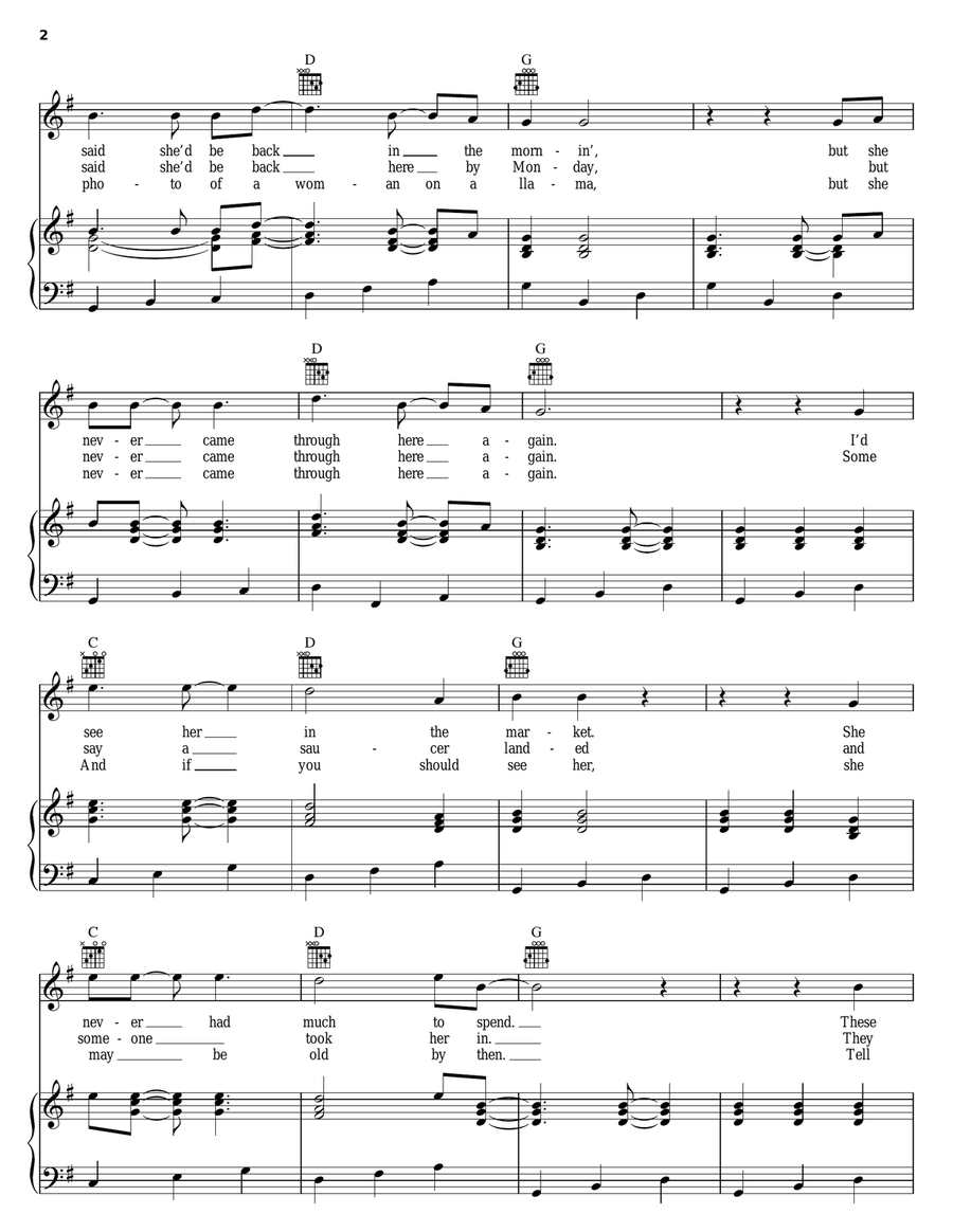 Maxine Maxine Piano, Vocal, Guitar scores gallery preview page 2