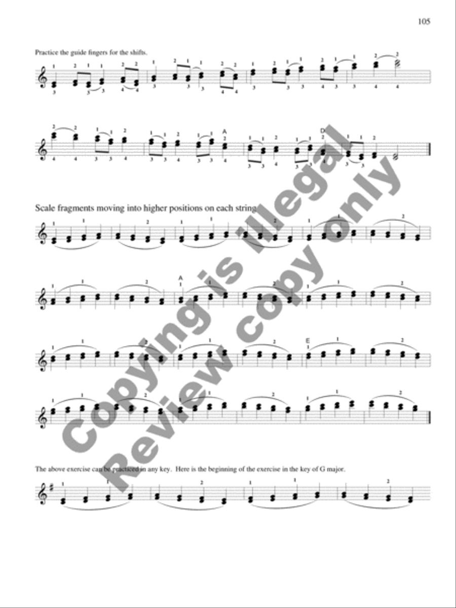 Scales and Arpeggios with Shifting Practice: Violin Violin scores gallery preview page 25