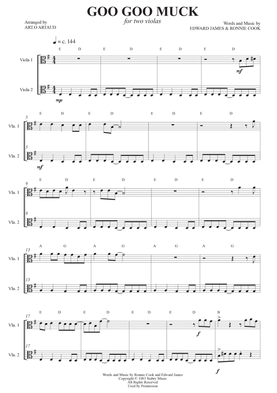 Goo Goo Muck Goo Goo Muck Easy Piano scores gallery preview page 1