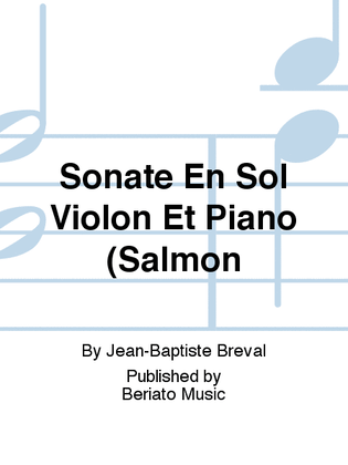 Book cover for Sonate En Sol Violon Et Piano (Salmon