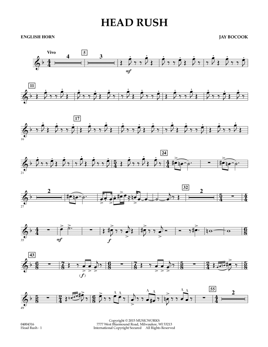 Head Rush - English Horn English Horn scores gallery preview page 1