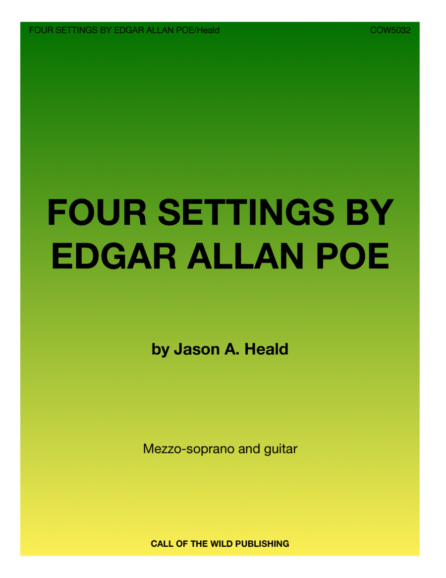 FOUR SETTINGS BY EDGAR ALLAN POE for mezzo-soprano and guitar Chamber Music scores gallery preview page 1