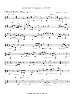 Concerto for Trumpet and Orchestra (2011) Trumpet solo part